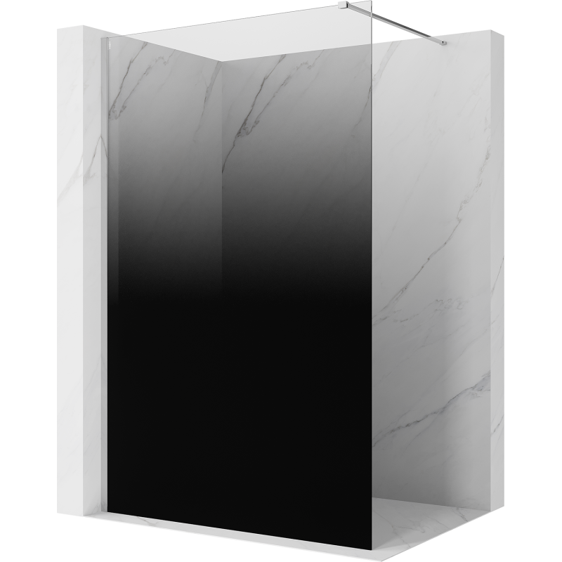 Mexen Kioto ścianka prysznicowa Walk-in 110 x 200 cm, ombre czarna 8 mm, chrom - 800-110-101-01-76