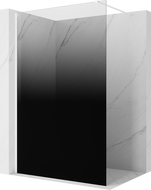 Mexen Kioto ścianka prysznicowa Walk-in 120 x 200 cm, ombre czarna 8 mm, biała - 800-120-101-20-76