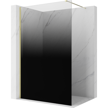 Mexen Kioto ścianka prysznicowa Walk-in 150 x 200 cm, ombre czarna 8 mm, złota - 800-150-101-50-76