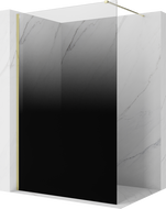 Mexen Kioto ścianka prysznicowa Walk-in 150 x 200 cm, ombre czarna 8 mm, złota - 800-150-101-50-76
