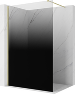 Mexen Kioto ścianka prysznicowa Walk-in 120 x 200 cm, ombre czarna 8 mm, złota szczotkowana - 800-120-101-55-76