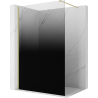 Mexen Kioto ścianka prysznicowa Walk-in 140 x 200 cm, ombre czarna 8 mm, złota szczotkowana - 800-140-101-55-76