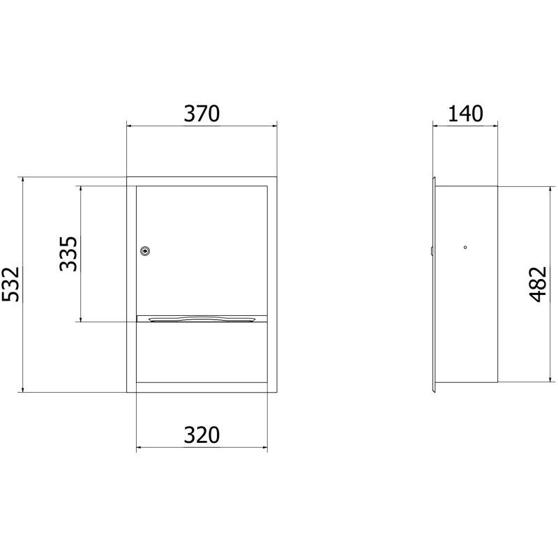 Mexen Linox wnękowy pojemnik na ręczniki papierowe, inox - 70K003-01