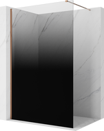 Mexen Kioto ścianka prysznicowa Walk-in 110 x 200 cm, ombre czarna 8 mm, różowe złoto - 800-110-101-60-76