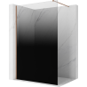Mexen Kioto ścianka prysznicowa Walk-in 90 x 200 cm, ombre czarna 8 mm, miedź szczotkowana - 800-090-101-65-76