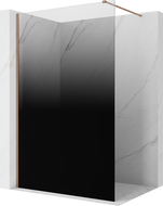 Mexen Kioto ścianka prysznicowa Walk-in 140 x 200 cm, ombre czarna 8 mm, miedź szczotkowana - 800-140-101-65-76