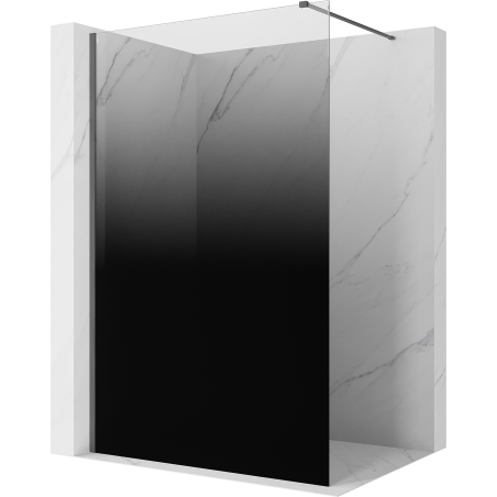 Mexen Kioto ścianka prysznicowa Walk-in 130 x 200 cm, ombre czarna 8 mm, gun gray szczotkowany - 800-130-101-66-76