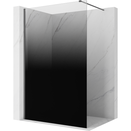 Mexen Kioto ścianka prysznicowa Walk-in 140 x 200 cm, ombre czarna 8 mm, gun gray szczotkowany - 800-140-101-66-76