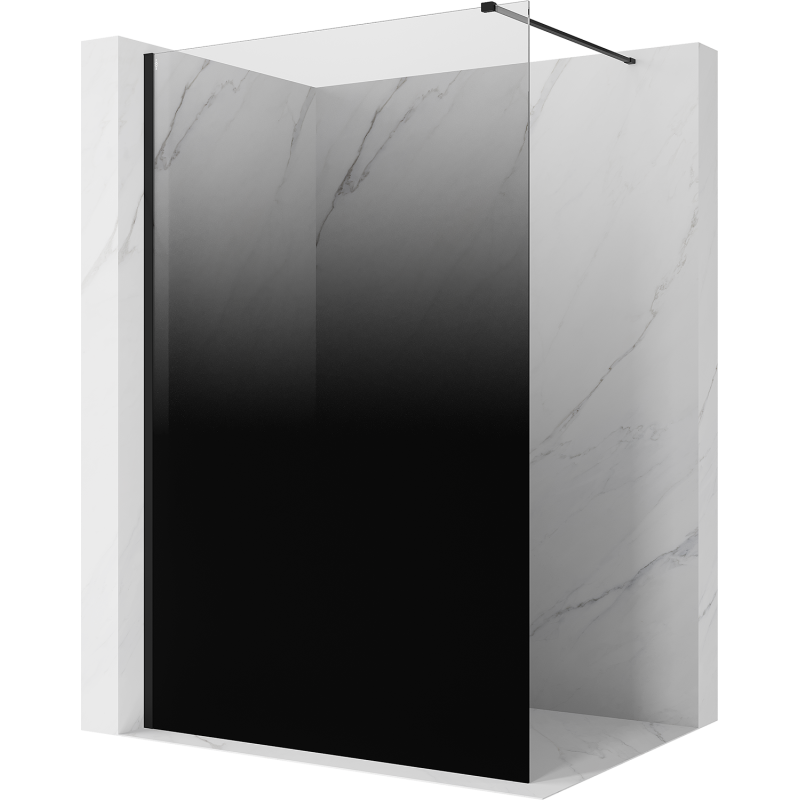Mexen Kioto ścianka prysznicowa Walk-in 130 x 200 cm, ombre czarna 8 mm, czarna - 800-130-101-70-76