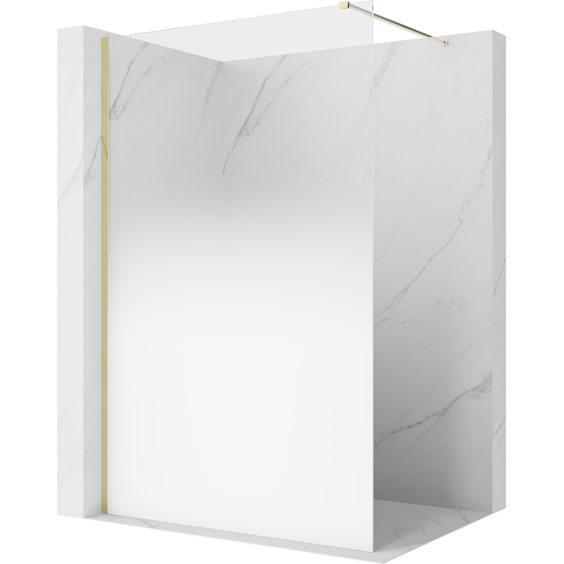 Mexen Kioto ścianka prysznicowa Walk-in 70 x 200 cm, ombre biała 8 mm, złota - 800-070-101-50-86