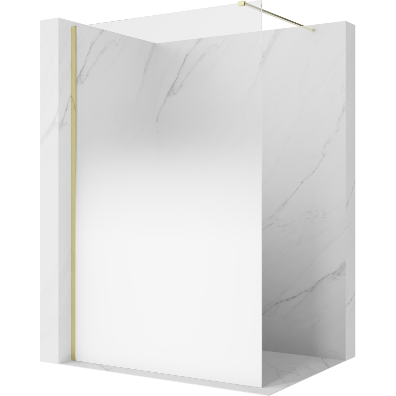 Mexen Kioto ścianka prysznicowa Walk-in 90 x 200 cm, ombre biała 8 mm, złota - 800-090-101-50-86