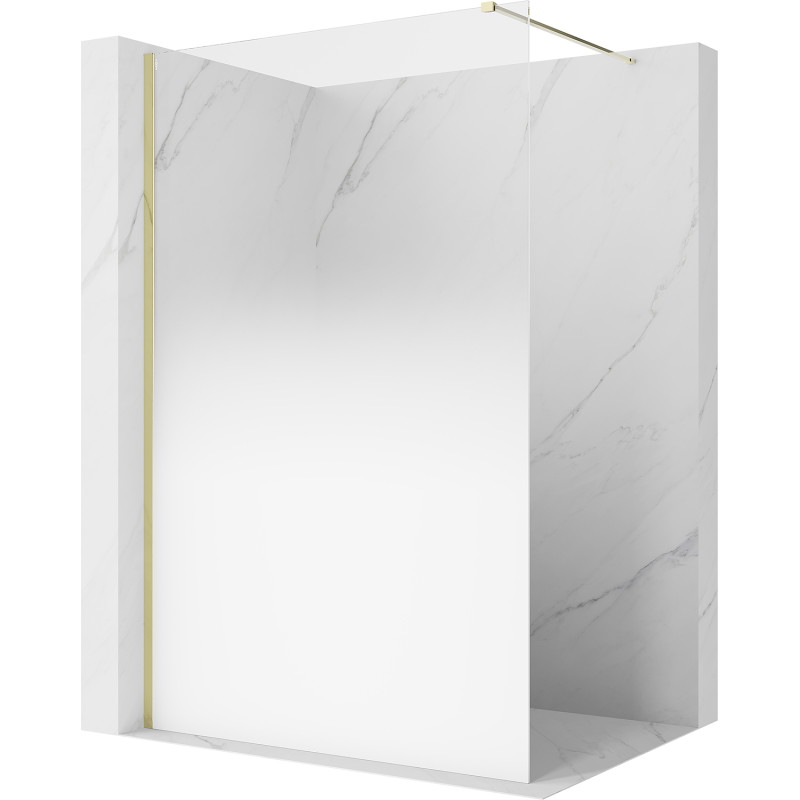Mexen Kioto ścianka prysznicowa Walk-in 120 x 200 cm, ombre biała 8 mm, złota - 800-120-101-50-86