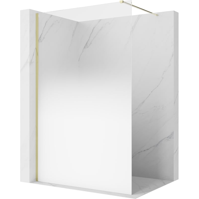 Mexen Kioto ścianka prysznicowa Walk-in 150 x 200 cm, ombre biała 8 mm, złota - 800-150-101-50-86