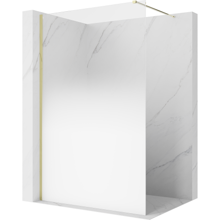 Mexen Kioto ścianka prysznicowa Walk-in 150 x 200 cm, ombre biała 8 mm, złota - 800-150-101-50-86