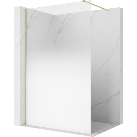 Mexen Kioto ścianka prysznicowa Walk-in 70 x 200 cm, ombre biała 8 mm, złota szczotkowana - 800-070-101-55-86