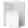 Mexen Kioto ścianka prysznicowa Walk-in 70 x 200 cm, ombre biała 8 mm, złota szczotkowana - 800-070-101-55-86