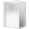 Mexen Kioto ścianka prysznicowa Walk-in 140 x 200 cm, ombre biała 8 mm, złota szczotkowana - 800-140-101-55-86