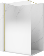 Mexen Kioto ścianka prysznicowa Walk-in 140 x 200 cm, ombre biała 8 mm, złota szczotkowana - 800-140-101-55-86