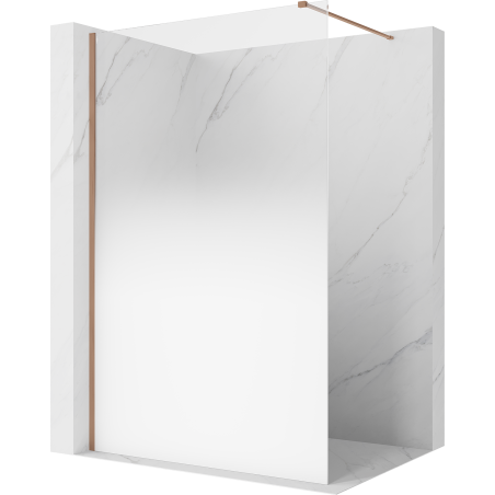 Mexen Kioto ścianka prysznicowa Walk-in 70 x 200 cm, ombre biała 8 mm, miedź szczotkowana - 800-070-101-65-86