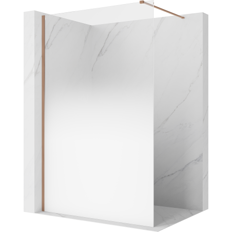 Mexen Kioto ścianka prysznicowa Walk-in 80 x 200 cm, ombre biała 8 mm, miedź szczotkowana - 800-080-101-65-86