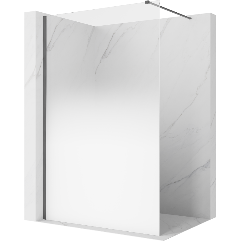 Mexen Kioto ścianka prysznicowa Walk-in 120 x 200 cm, ombre biała 8 mm, gun gray szczotkowany - 800-120-101-66-86