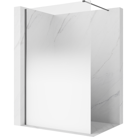 Mexen Kioto ścianka prysznicowa Walk-in 150 x 200 cm, ombre biała 8 mm, gun gray szczotkowany - 800-150-101-66-86