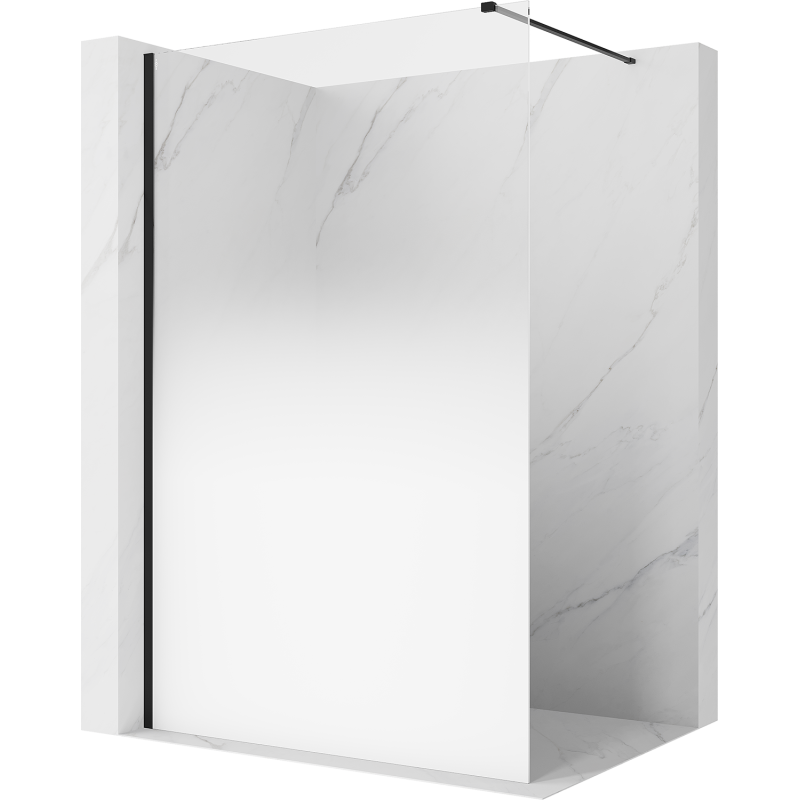 Mexen Kioto ścianka prysznicowa Walk-in 130 x 200 cm, ombre biała 8 mm, czarna - 800-130-101-70-86