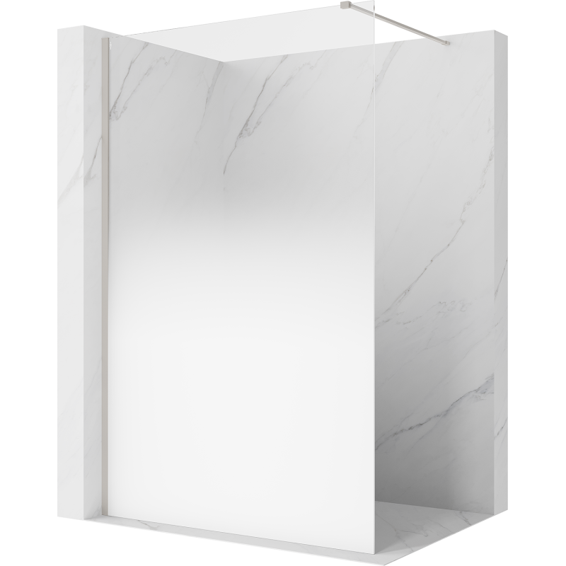 Mexen Kioto ścianka prysznicowa Walk-in 80 x 200 cm, ombre biała 8 mm, nikiel szczotkowany - 800-080-101-97-86