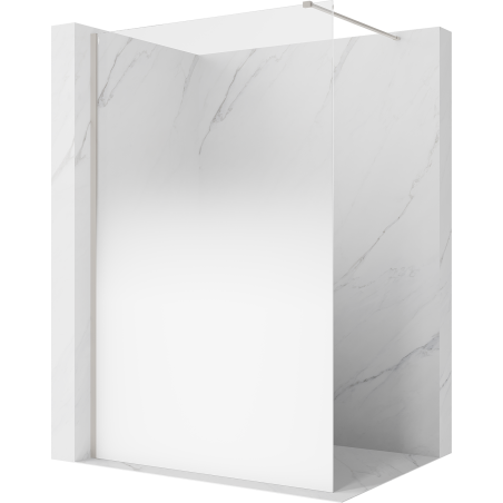 Mexen Kioto ścianka prysznicowa Walk-in 110 x 200 cm, ombre biała 8 mm, nikiel szczotkowany - 800-110-101-97-86