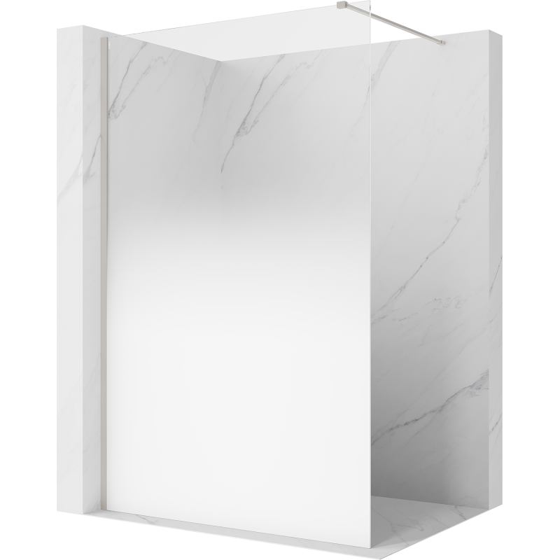 Mexen Kioto ścianka prysznicowa Walk-in 120 x 200 cm, ombre biała 8 mm, nikiel szczotkowany - 800-120-101-97-86