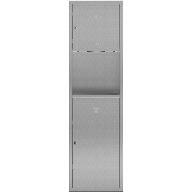 Mexen Linox wnękowy pojemnik na ręczniki papierowe z koszem, inox - 70K003-01