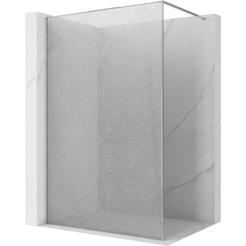 Mexen Kioto ścianka prysznicowa Walk-in 80 x 200 cm, crackle transparent 12 mm, chrom - 800-080-101-01-04-X