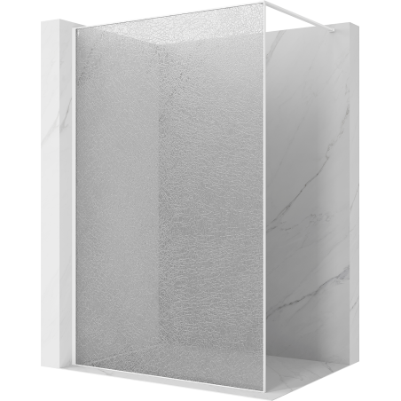 Mexen Kioto ścianka prysznicowa Walk-in 80 x 200 cm, crackle transparent 12 mm, biała - 800-080-101-20-04-X