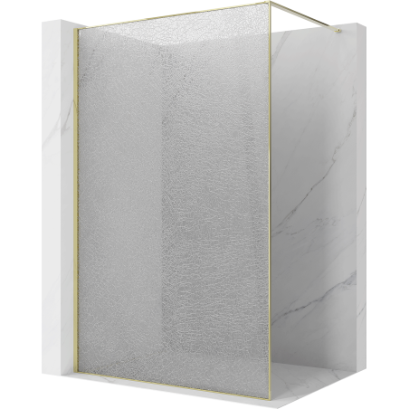 Mexen Kioto ścianka prysznicowa Walk-in 80 x 200 cm, crackle transparent 12 mm, złota - 800-080-101-50-04-X