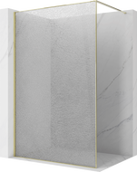 Mexen Kioto ścianka prysznicowa Walk-in 100 x 200 cm, crackle transparent 12 mm, złota - 800-100-101-50-04-X