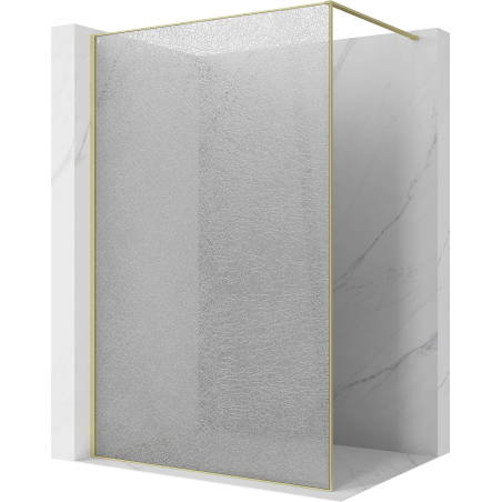 Mexen Kioto ścianka prysznicowa Walk-in 100 x 200 cm, crackle transparent 12 mm, złota szczotkowana - 800-100-101-55-04-X