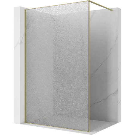 Mexen Kioto ścianka prysznicowa Walk-in 160 x 200 cm, crackle transparent 12 mm, złota szczotkowana - 800-160-101-55-04-X