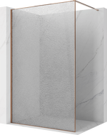 Mexen Kioto ścianka prysznicowa Walk-in 100 x 200 cm, crackle transparent 12 mm, różowe złoto - 800-100-101-60-04-X