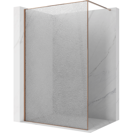 Mexen Kioto ścianka prysznicowa Walk-in 110 x 200 cm, crackle transparent 12 mm, różowe złoto - 800-110-101-60-04-X