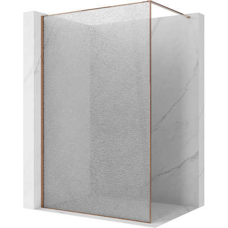 Mexen Kioto ścianka prysznicowa Walk-in 160 x 200 cm, crackle transparent 12 mm, różowe złoto - 800-160-101-60-04-X