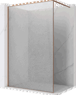 Mexen Kioto ścianka prysznicowa Walk-in 120 x 200 cm, crackle transparent 12 mm, miedź szczotkowana - 800-120-101-65-04-X