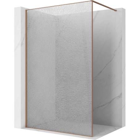 Mexen Kioto ścianka prysznicowa Walk-in 140 x 200 cm, crackle transparent 12 mm, miedź szczotkowana - 800-140-101-65-04-X