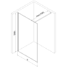 Mexen Kioto ścianka prysznicowa Walk-in 140 x 200 cm, crackle transparent 12 mm, miedź szczotkowana - 800-140-101-65-04-X