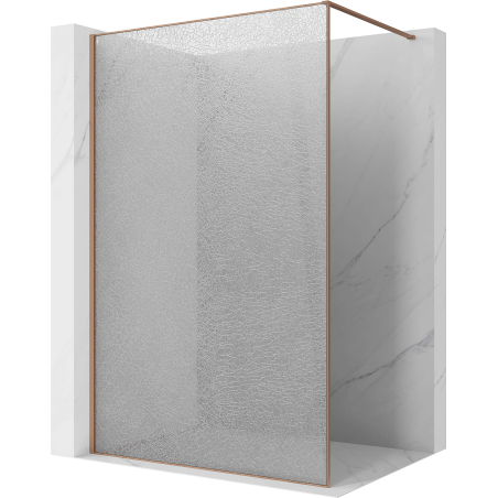 Mexen Kioto ścianka prysznicowa Walk-in 160 x 200 cm, crackle transparent 12 mm, miedź szczotkowana - 800-160-101-65-04-X
