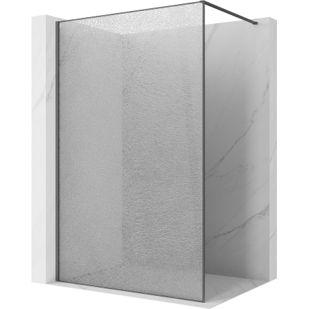 Mexen Kioto ścianka prysznicowa Walk-in 90 x 200 cm, crackle transparent 12 mm, gun gray szczotkowany - 800-090-101-66-04-X