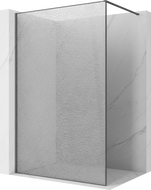 Mexen Kioto ścianka prysznicowa Walk-in 150 x 200 cm, crackle transparent 12 mm, gun gray szczotkowany - 800-150-101-66-04-X