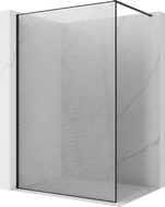 Mexen Kioto ścianka prysznicowa Walk-in 80 x 200 cm, crackle transparent 12 mm, czarna - 800-080-101-70-04-X