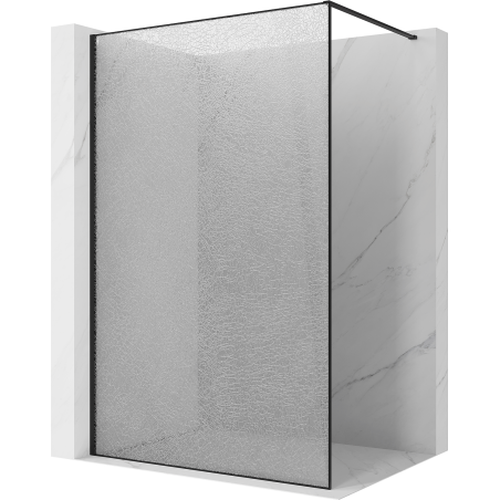 Mexen Kioto ścianka prysznicowa Walk-in 100 x 200 cm, crackle transparent 12 mm, czarna - 800-100-101-70-04-X