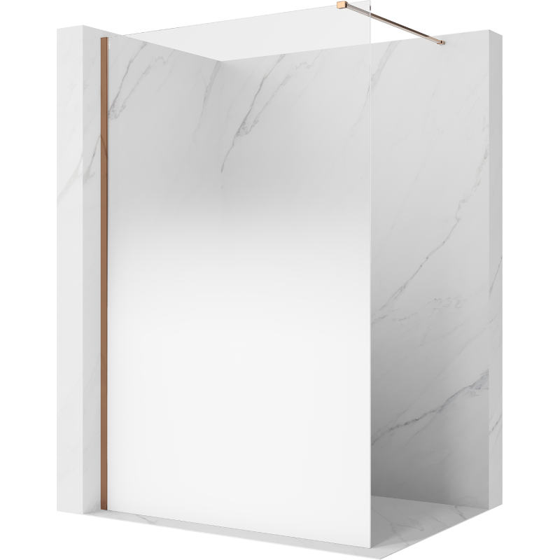 Mexen Kioto ścianka prysznicowa Walk-in 70 x 200 cm, ombre biała 8 mm, różowe złoto - 800-070-101-60-86