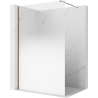 Mexen Kioto ścianka prysznicowa Walk-in 70 x 200 cm, ombre biała 8 mm, różowe złoto - 800-070-101-60-86